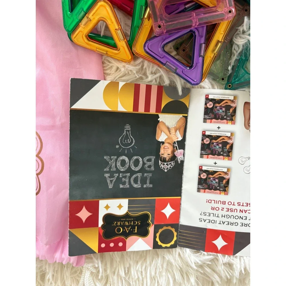 FAO Schwarz Magnetic Tiles 80 Piece Set -‎ Triangles Squares STEM Toy